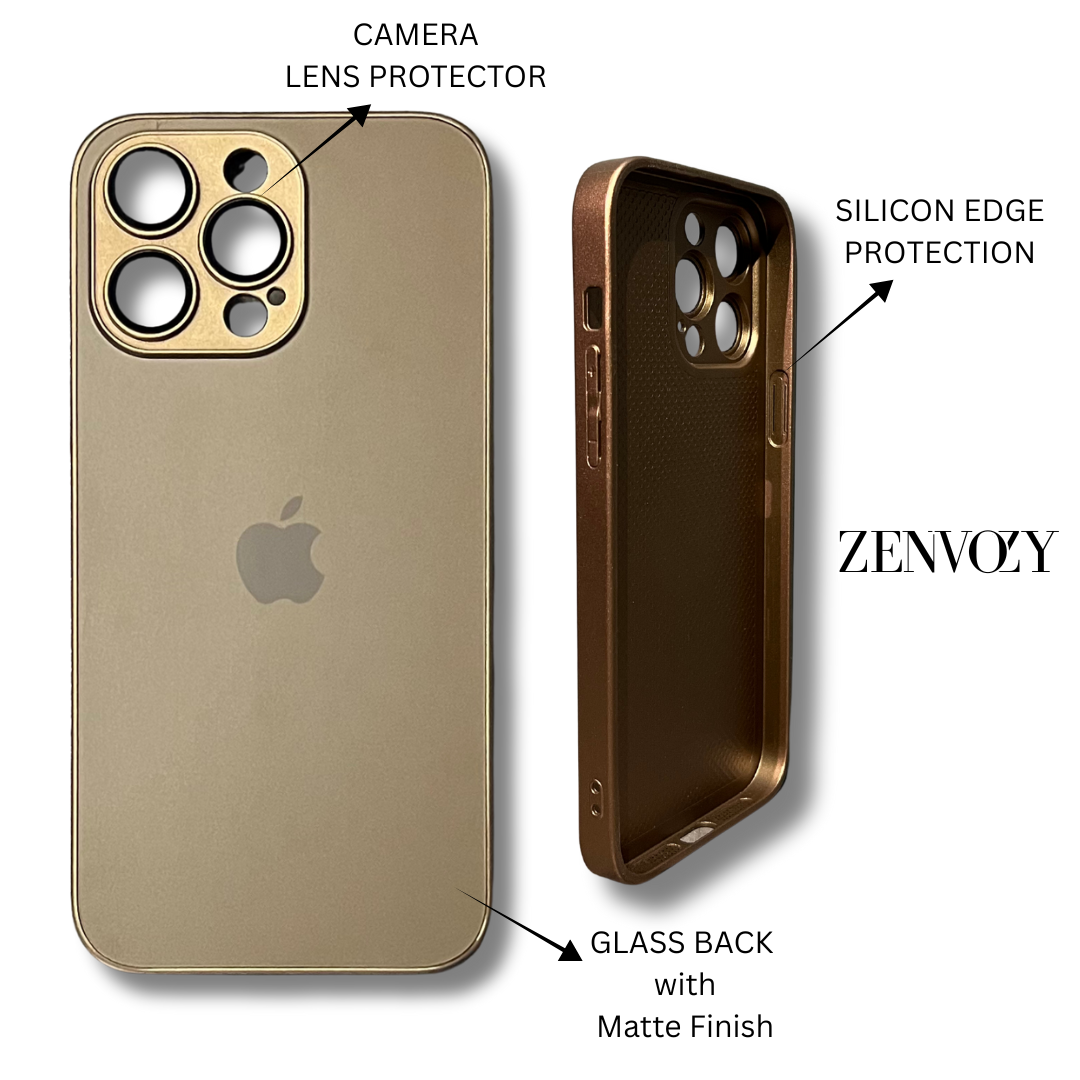 Glass Back Matte Finish + Silicone Edge Case