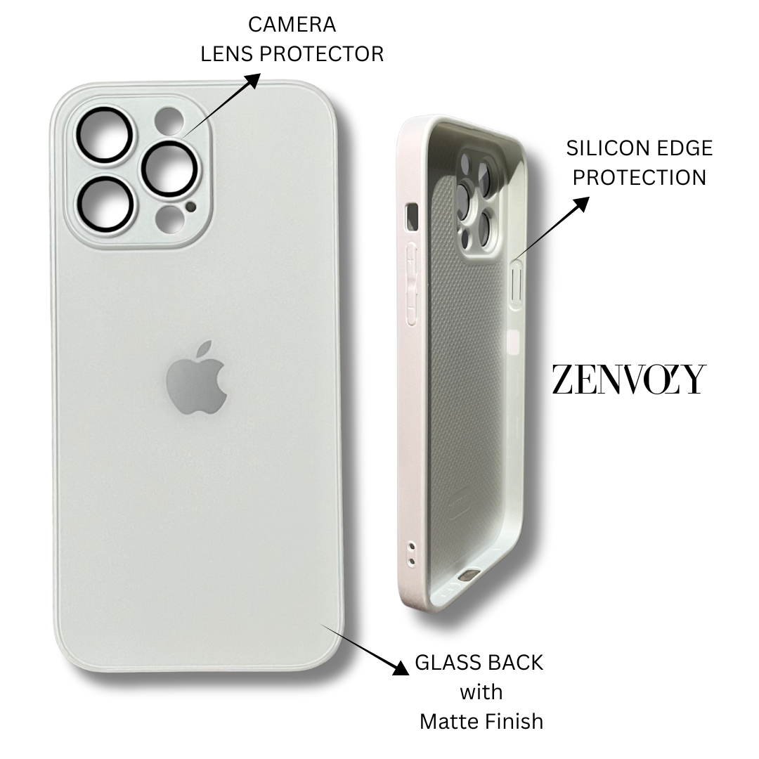 Glass Back Matte Finish + Silicone Edge Case