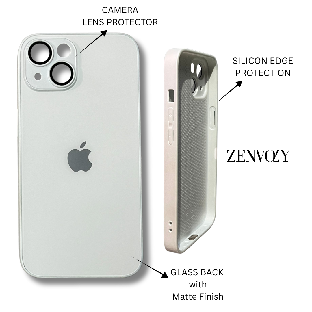 Glass Back Matte Finish + Silicone Edge Case