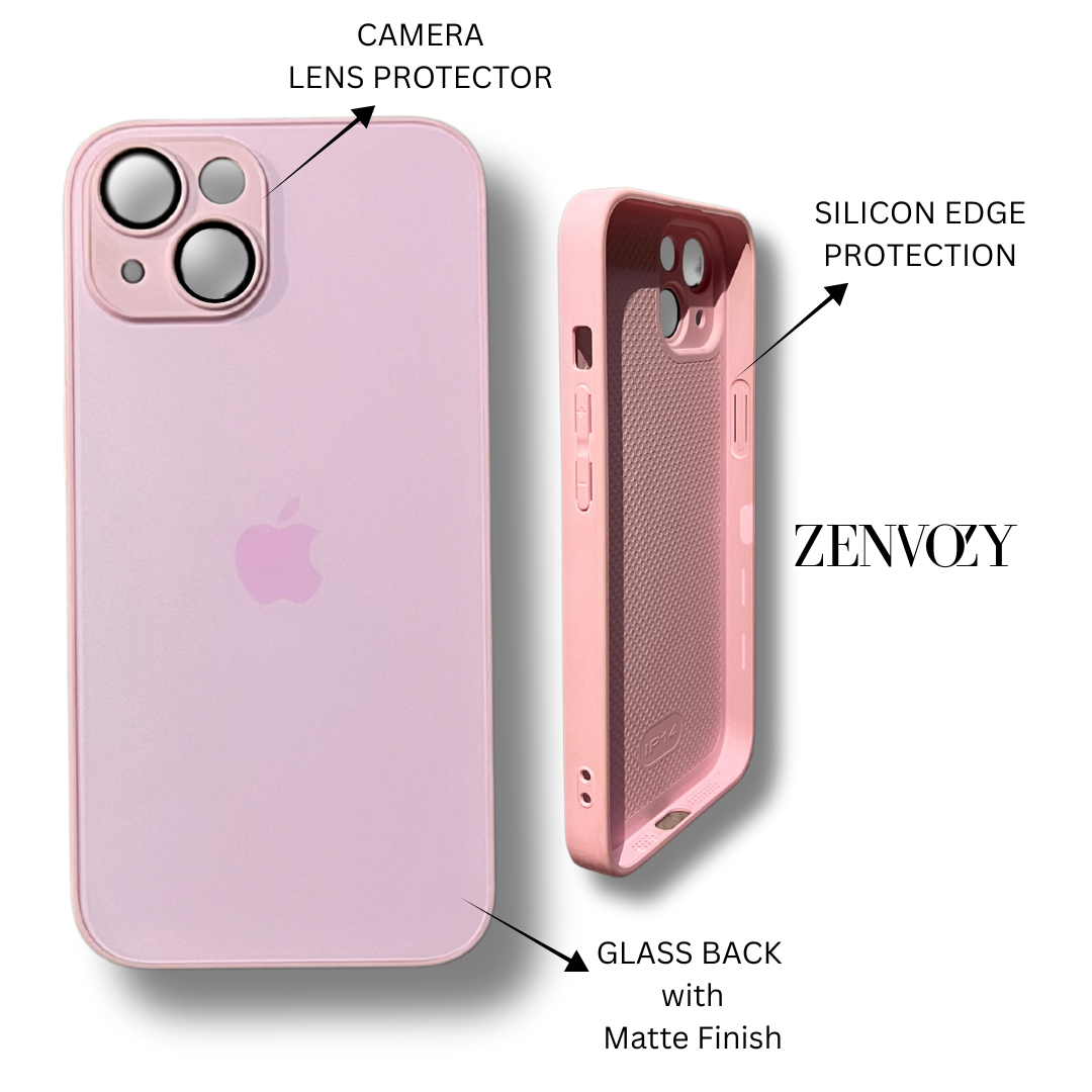 Glass Back Matte Finish + Silicone Edge Case