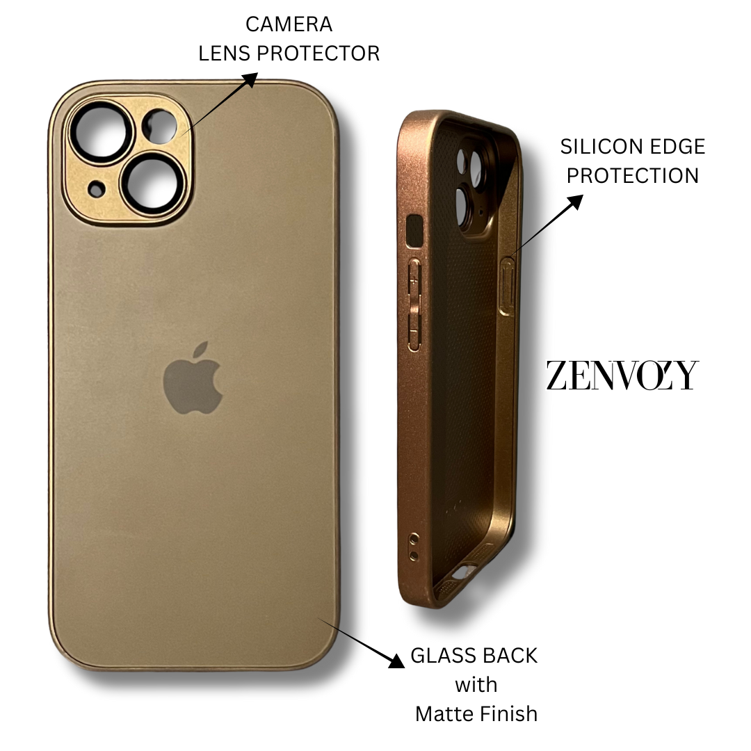 Glass Back Matte Finish + Silicone Edge Case