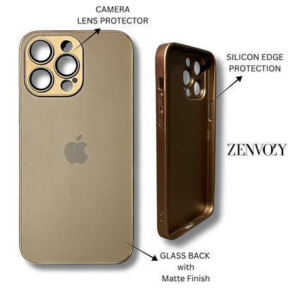 Glass Back Matte Finish + Silicone Edge Case