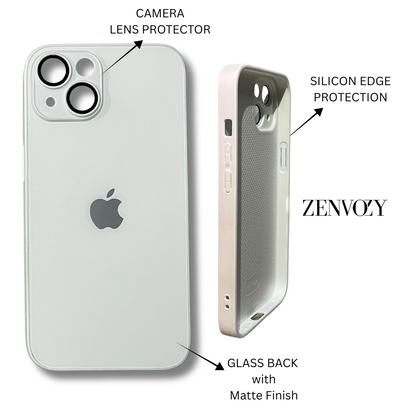 Glass Back Matte Finish + Silicone Edge Case