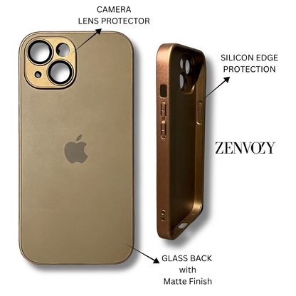 Glass Back Matte Finish + Silicone Edge Case